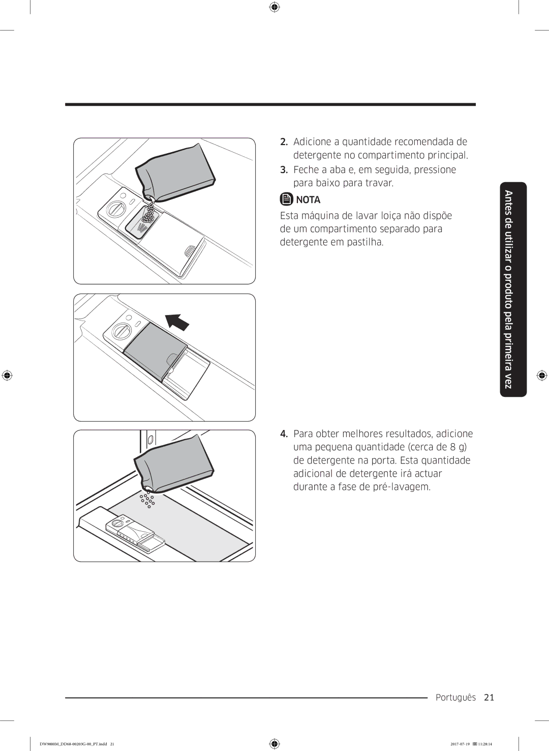 Samsung DW60M9550FW/EC, DW60M9550FS/EC manual Português 21  